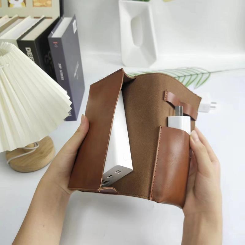 Tech Accessories Organizer Pouch - 1 Buah Tas Organizer Multi-Kompartemen Kulit