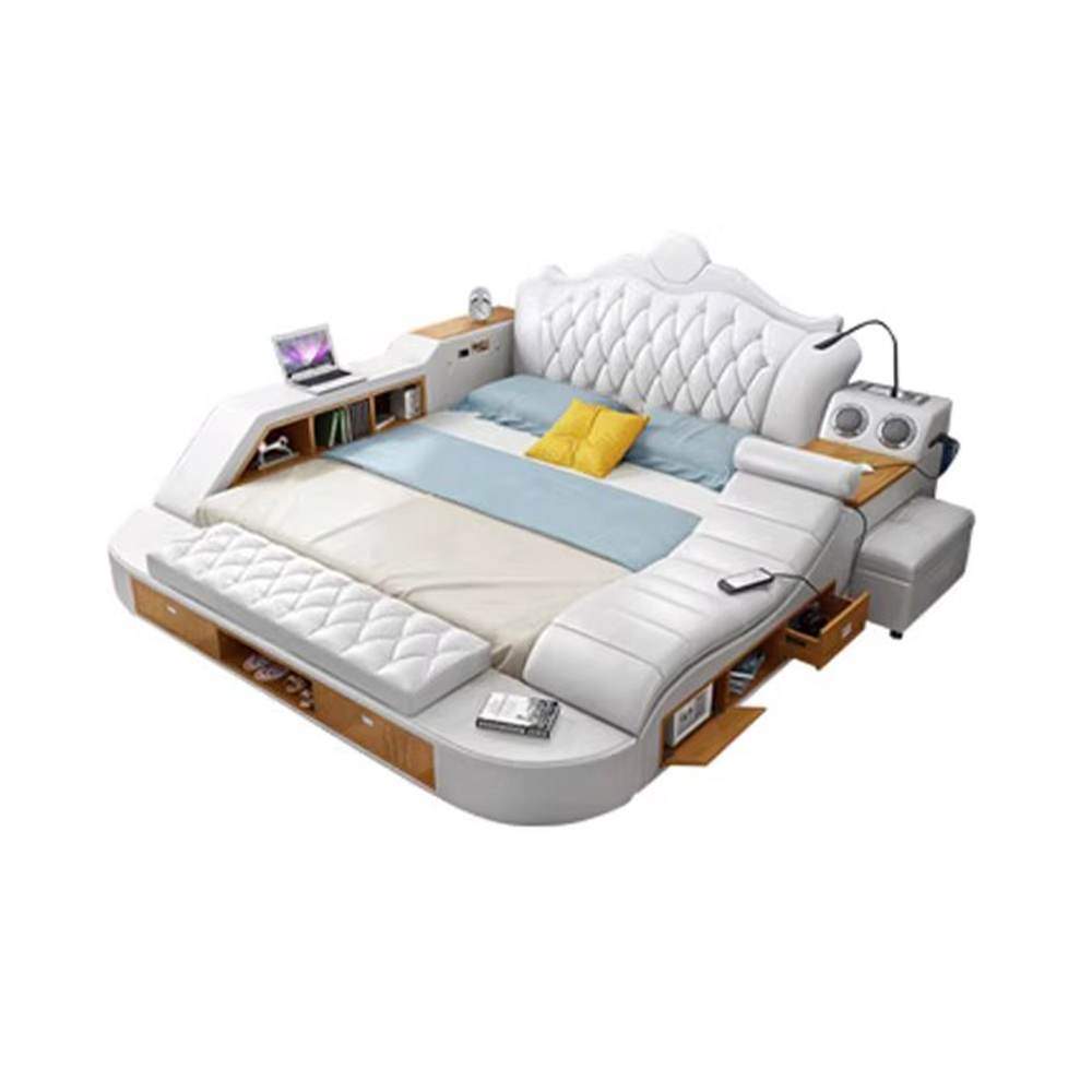 Tech Queen - Tempat Tidur Kulit Asli Mewah Modern,