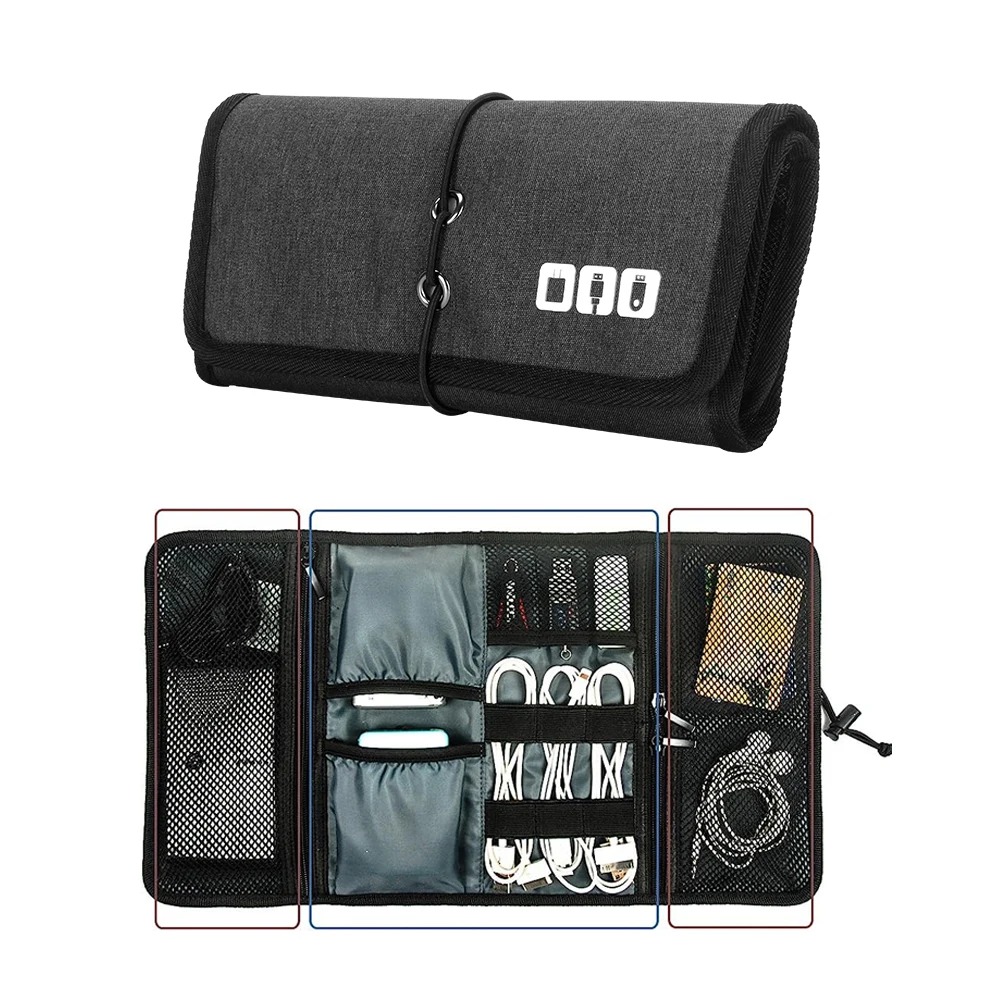 Tech Accessories Organizer Pouch - Kantong kabel Organizer elektronik, tas aksesori