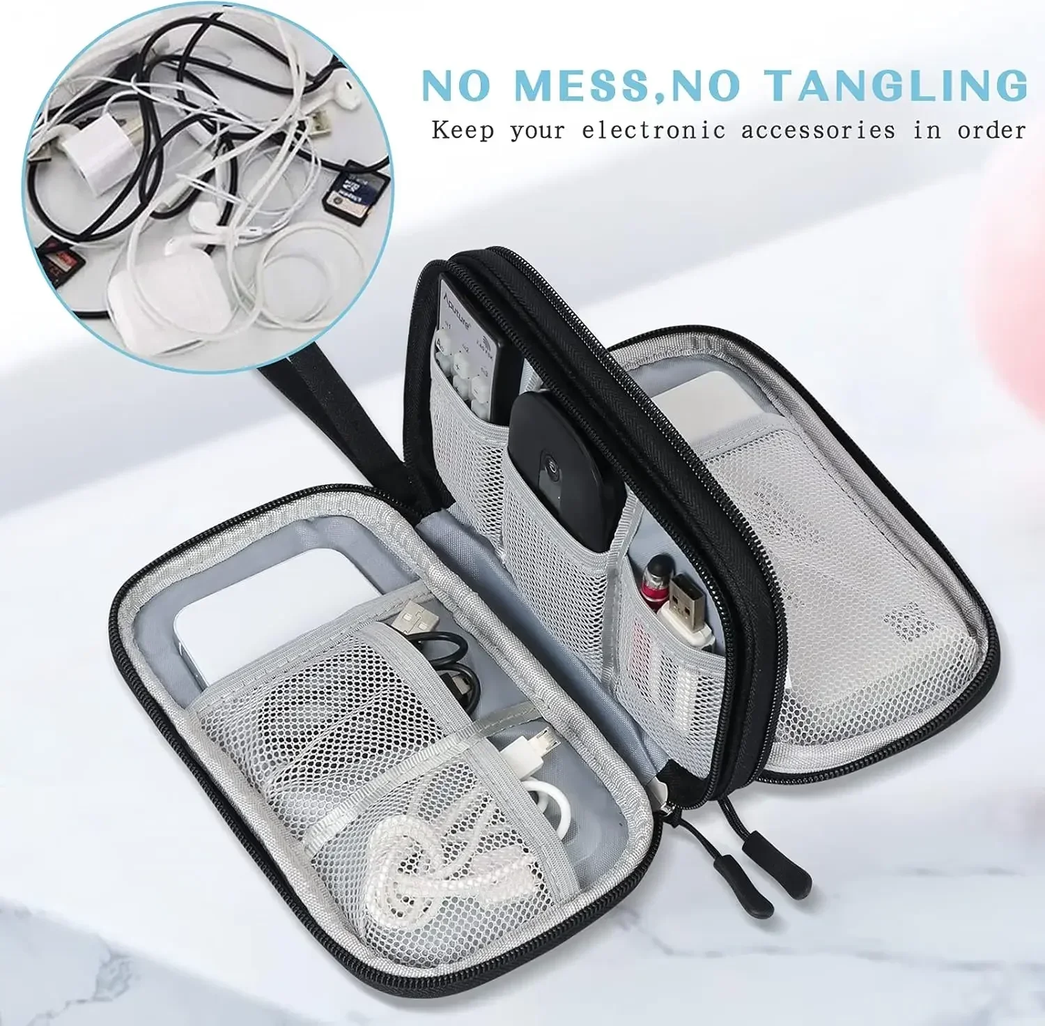 Tas Kabel Perjalanan Portabel, - Travel Cable Organizer ulasan dan harga